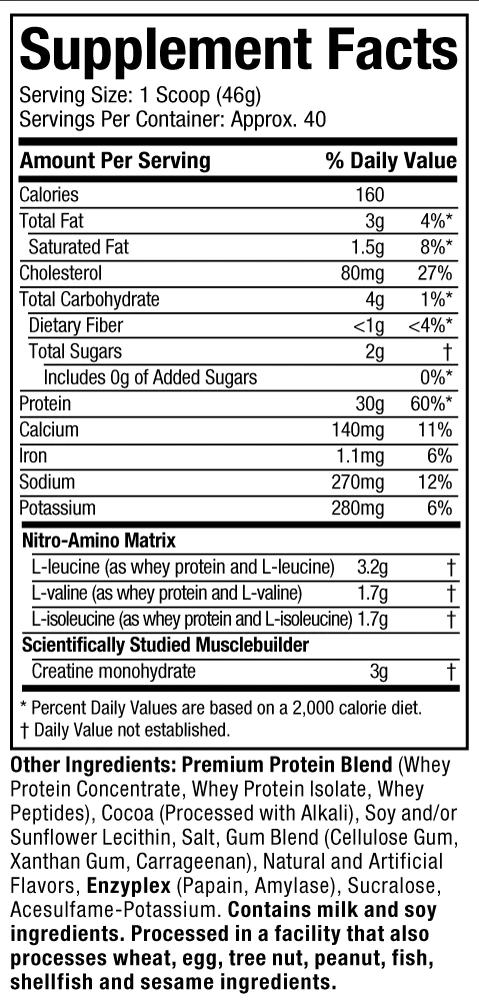Muscletech NitroTech-40serv-1.80Kg-Milk Chocolate