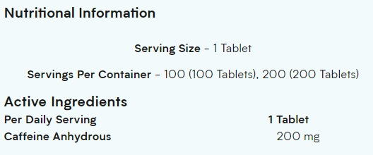 My Protein Pure Caffeine-200Tabs