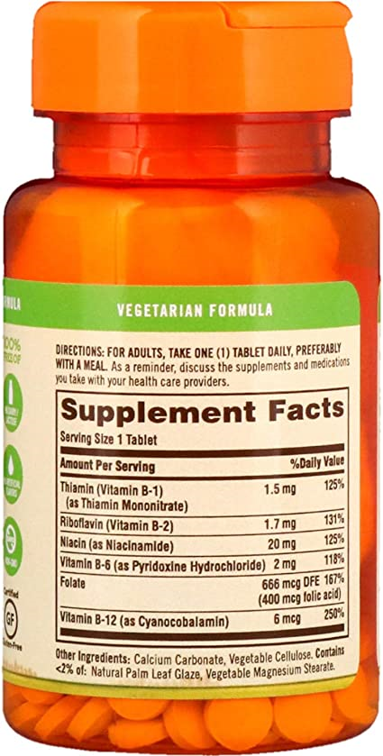 Sundown Naturals B-Complex Energy Support, 100 Tablets