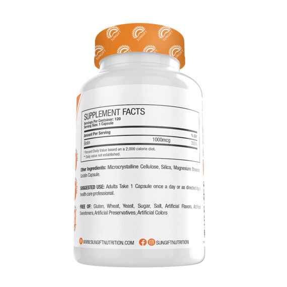 Sungift Biotin 10000 mcg - 120 Capsules