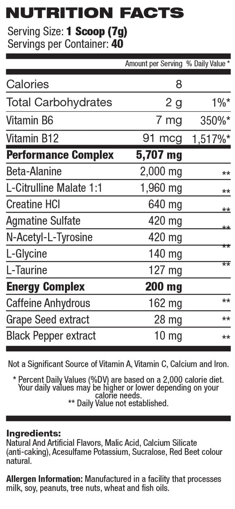 Elite Labs Pre Rage 40 Serv.- Grape