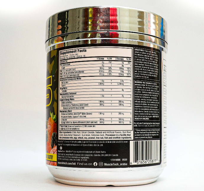 Muscletech Vapor X5 Pre-Workout 30 Serv.-Fruit Punch Plast