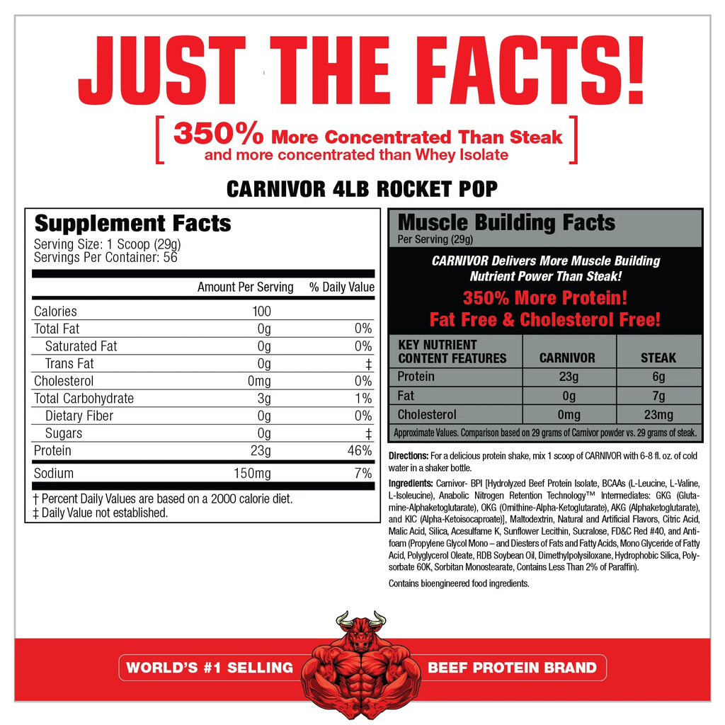 Musclemeds Bioengineered Beef Protein isolate Carnivor-56Serv.-1803G-Strawberry