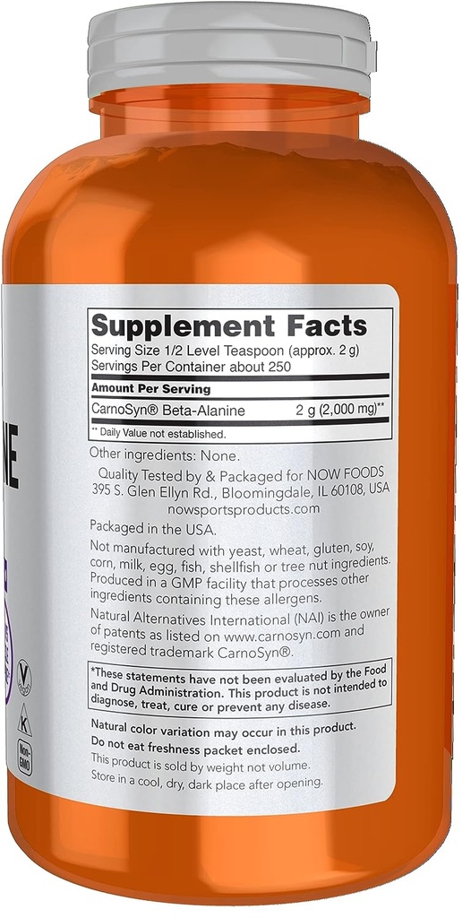 Now Sports Beta-Alanine Powder Endurance 500g