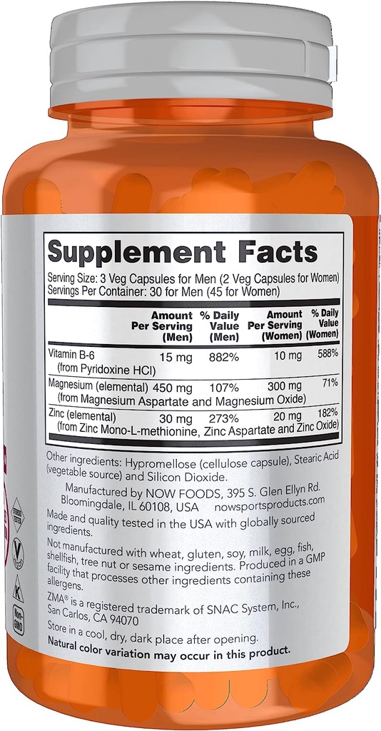 Now Sports ZMA Sports Recovery 90 Capsules