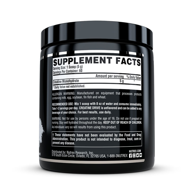 Nutrex Research - Creatine Drive 100%Pure Creatine Monohydrate - 60 serv - 300G