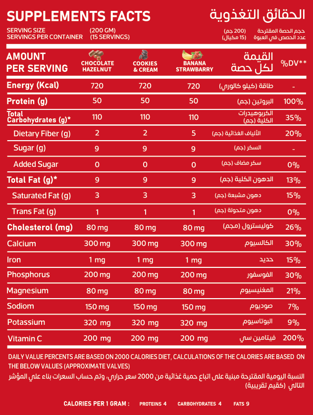Vanation Elite Gainer 15 servings - 3000gm (Cookies & Cream)