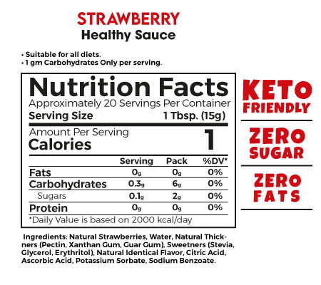 Zero Treat - Healthy Strawberry Sauce 300gm