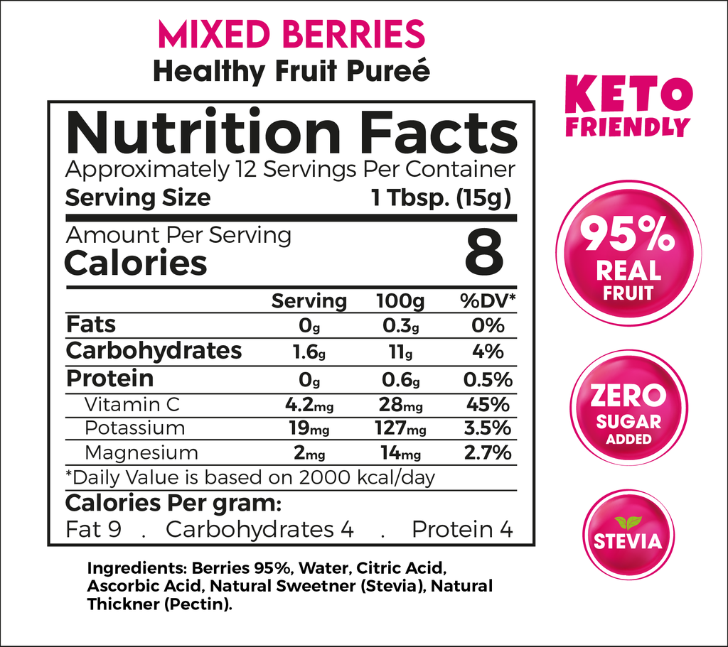 Zero Treat - Mixed Berries Puree 180gm