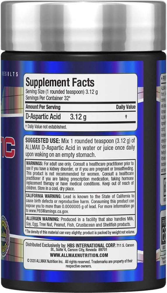 Allmax Nutrition - D-Aspartic Acid - Powder 100g - 32 Servings