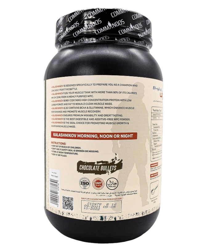Commandos Kalashnikov AK-47 Whey Protein-30BULLETS-1050G-Chocolate Bullets