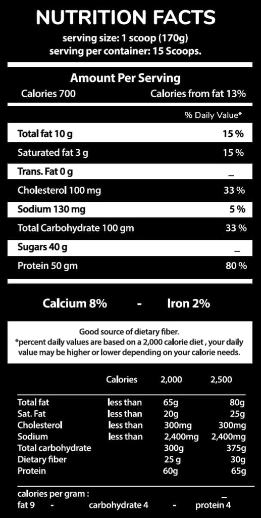 Pro Mass Chocolate Mousse Cake Flavor Dietary Supplement, 2.5 kg