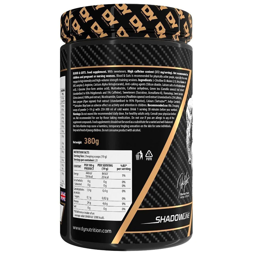 Dy Nutrition Blood&Guts The Mind&Body Pre-workout-20Serv.-380G.-Pear- Kiwi