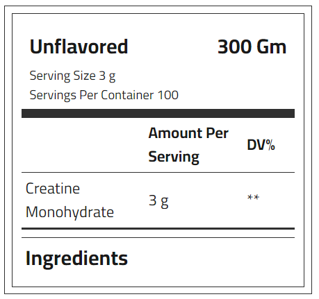 Quamtrax Pure 100% Creatine Monohydrate-100Serv.-300G