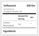 Quamtrax Pure 100% Creatine Monohydrate-100Serv.-300G