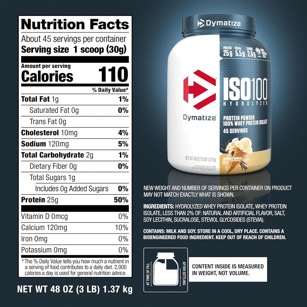 Dymatize ISO100-45Serv-1.4KG-Gourmet Vanilla
