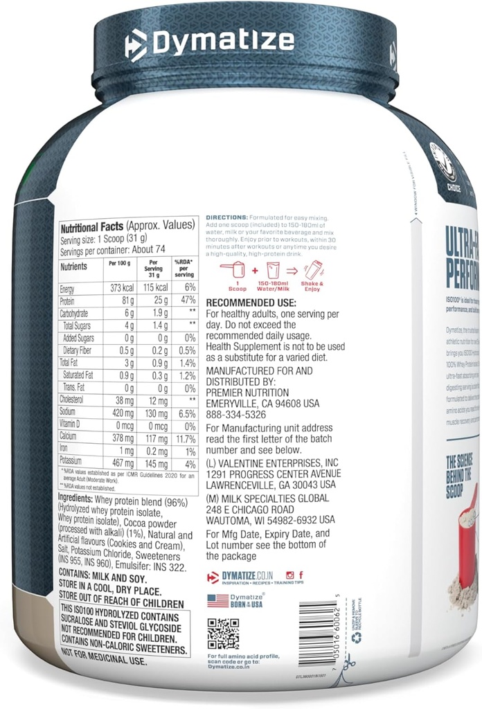 Dymatize ISO100-74Serv.-2.3KG-Cookies& Cream
