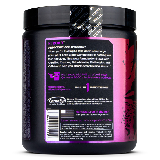 Rule 1 ROAR Pre-Workout 30 Servings - Wild Grape