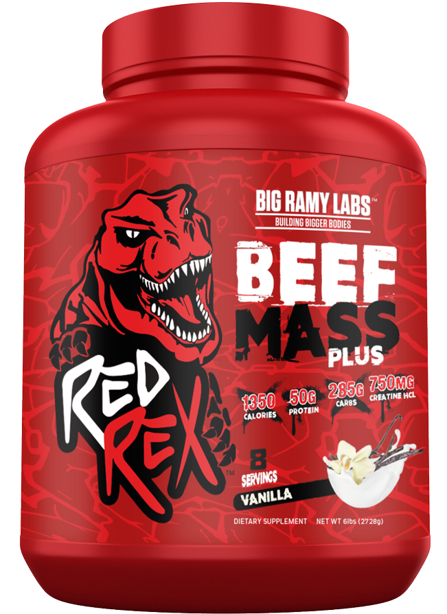 Big Ramy Labs Red Rex Beef mass plus -2728gm -8serv.-Vanilla