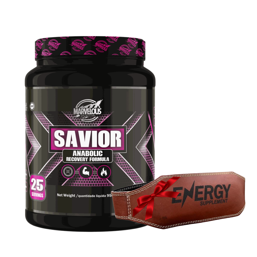 Marvelous Nutrition Savior Anabolic Recovery Formula 950g . - 25 Serv.- Strawberry+Back belt