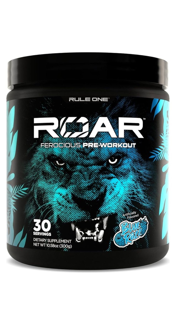 Rule 1 ROAR Pre-Workout 30 Servings - Blue Razz