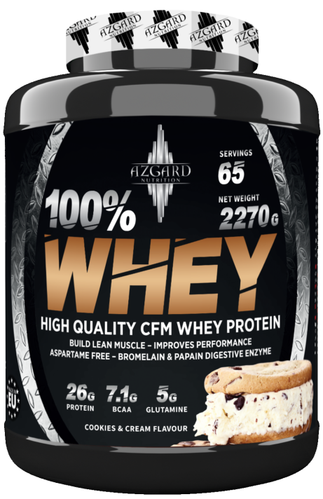 Azgard Nutrition 100% Whey High Quality CFM Whey Protein-65Serv.-2270G.-Cookies&Cream