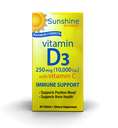 Windmill Sunshine In a Tablet Maximum Strength Vitamin D3 250mcg (10,000i.u) With Vitamin C-60Serv.-60Tabs