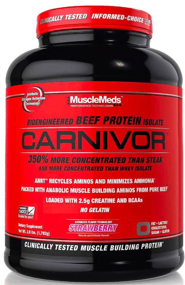 Musclemeds Bioengineered Beef Protein isolate Carnivor-56Serv.-1803G-Strawberry