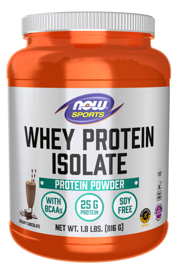 Now Sports Whey Protein Isolate 25 Serv.- 1.8LBS -816G Creamy Chocolate Flavor