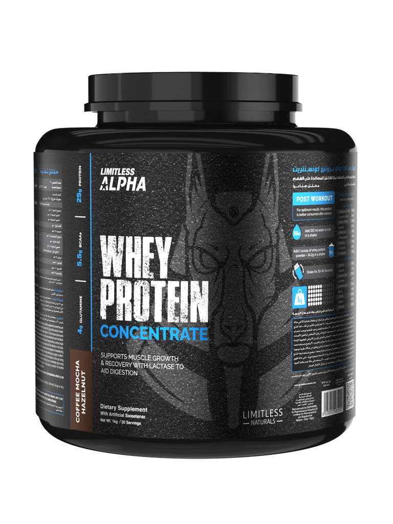 Limitless Alpha Whey Protein Concentrate-1Kg-30Serv.-Coffee Mocha Hazelnuts
