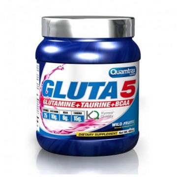 Quamtrax Gluta 5  -Glutamine + Taurine+ BCAA -400 g- Wild Fruits