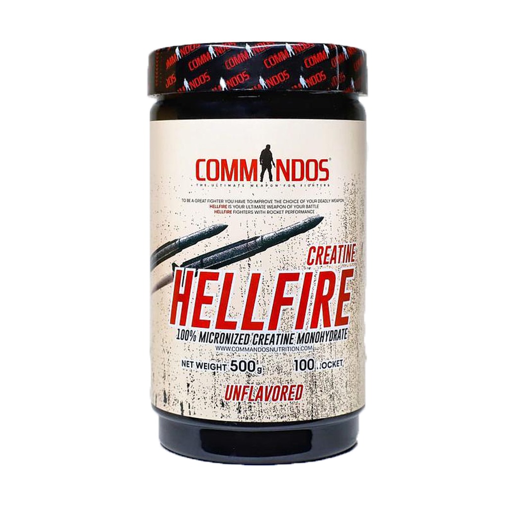 Commandos Creatine Hell Fire Micronized 100%-500G-100Serv.-Unflavored