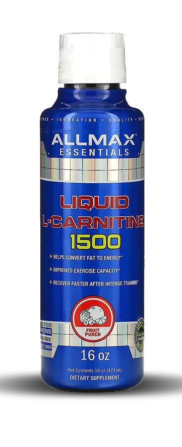 ALLMAX Nutrition Liquid L-Carnitine 1500, Fruit Punch, 16 oz (473 ml)