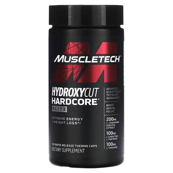 Muscletech Hydroxycut Hardcore Elite-55Serv.-110Rapid Release Thermo Caps.