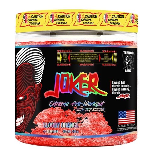 [742880885000] Terror Labz JOKER Pre Workout 30 Serv.- Bloody Orange