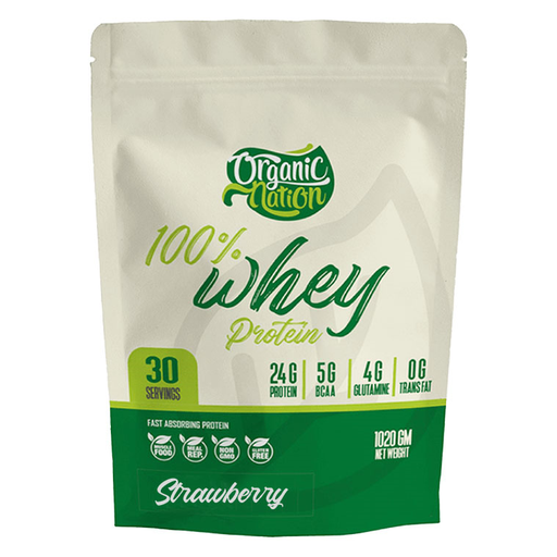 [6222023701045] Organic Nation 100% Whey Protein- 30Serv.-1020g-Strawberry