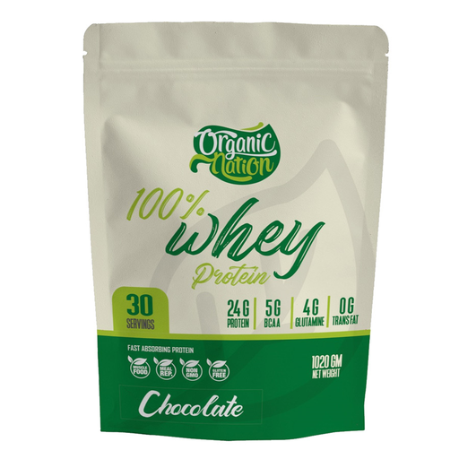 [6224009096039] Organic Nation 100% Whey Protein- 30Serv.-1020g-Chocolate
