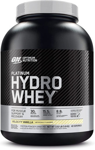 [748927026399] Optimum Nutrition Platinum Hydro Whey-40Serv.-1.59KG-Velocity Vanilla
