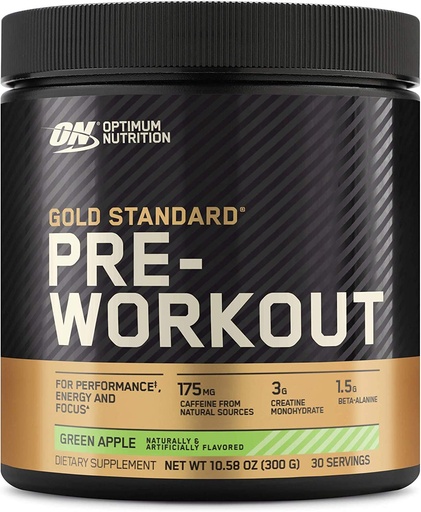 [748927052800] Optimum Nutrition Gold Standard Pre-Workout 30 Servings-Green Apple
