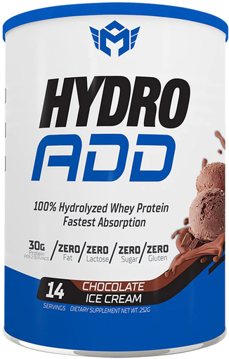 [6223007820431] Muscle Add Hydro Add 100%Hydrolyzed Protein-14Serv-252G- Chocolate Ice Cream