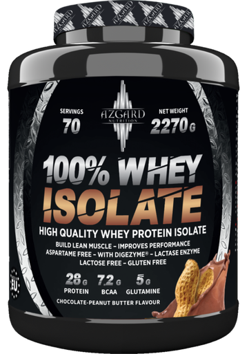 [5999569360418] Azgard Nutrition 100% Whey Isolate High Quality Whey Protein Isolate-2270G-70Serv.-Chocolate Peanut Butter