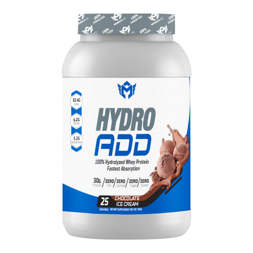 [6223007822312] Muscle Add Hydro Add 100%Hydrolyzed Protein-25Serv-900G- Chocolate Ice Cream
