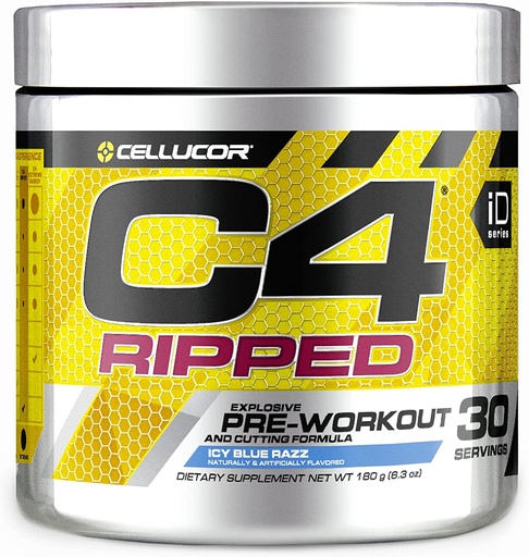 [842595105063] Cellucor C4 Ripped Pre-Workout-30 Serv. ICE BLUE RAZZ