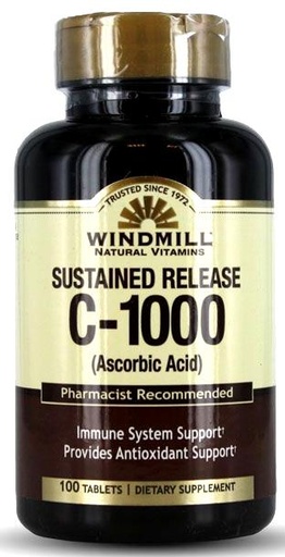 [035046001858] Windmill- Vitamin C-1000 MG. Sustained Release- 100Tap