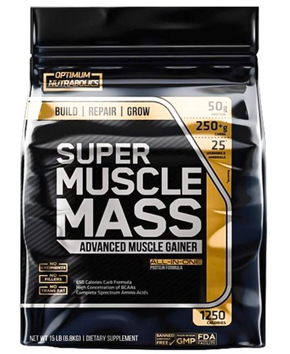 [6225000345348] Optimum Nutrabolics Super Muscle Mass 6.9kg 20Serv. STRAWBERRY