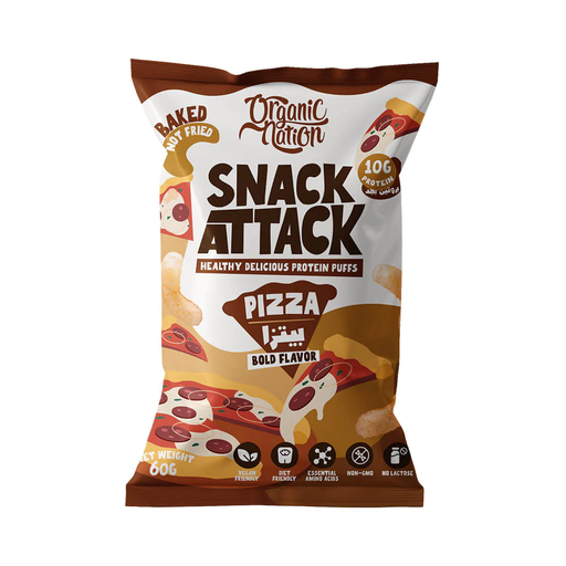 [6222023702295] Organic Nation Snack Attack Protein Puffs-1 Ser -60G-Pizza