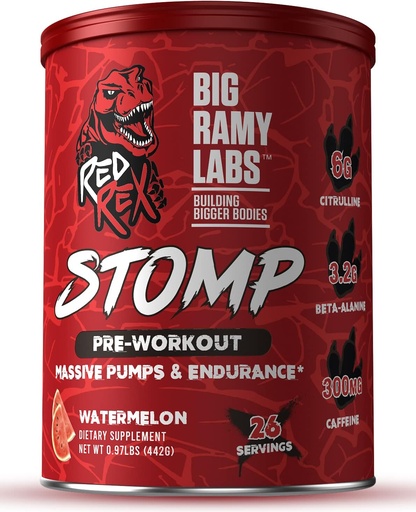 [6223007822992] Big Ramy Labs Stomp Pre workout-455G-26Serv- Watermelon Flavor