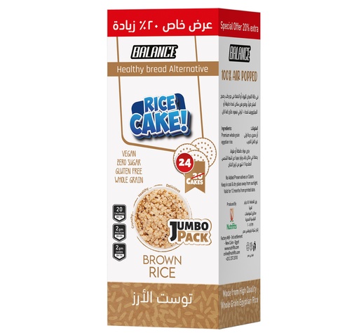 [6772504858534] Balance Brown Rice Cake Jumbo Pack 20 Cakes +20% Extra
