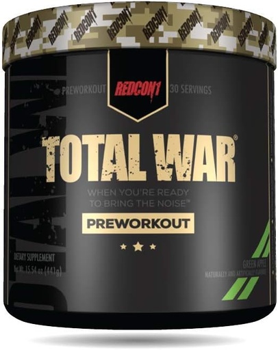 [850004759295] Redcon1 Total War Pre-Workout - 30serving - 441g (GreenApple)