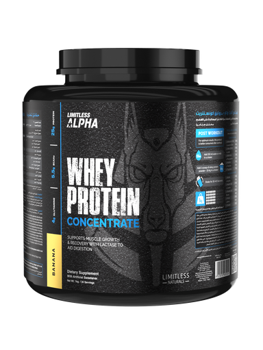 [6223012481054] Limitless Alpha Whey Protein Concentrate-1Kg-30Serv.-Banana